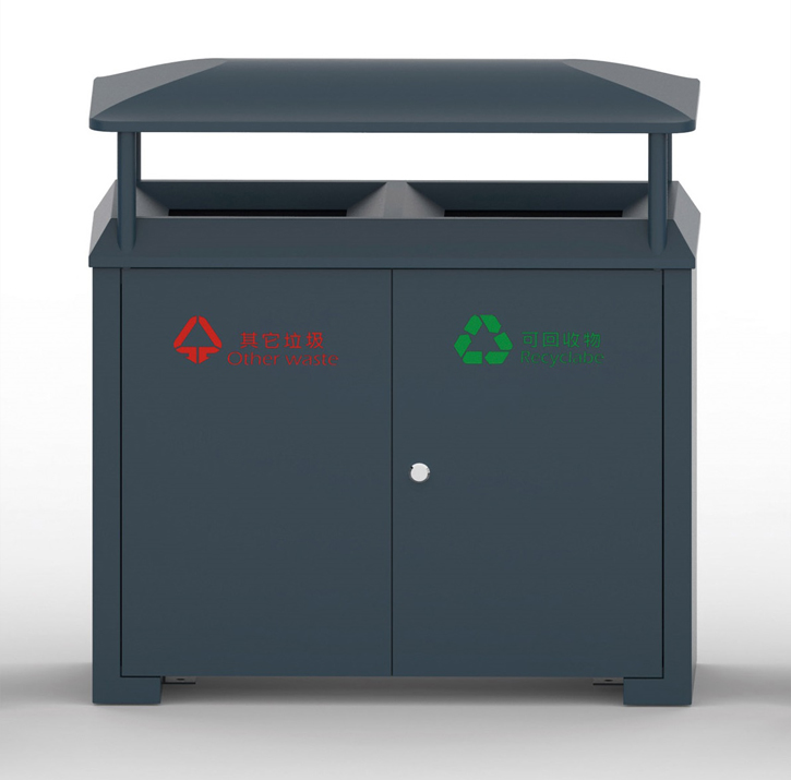 Poubelle extérieure pour la ville avec deux poubelles intérieures HW-528